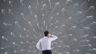 man confuse with direction if he is on the right track or not