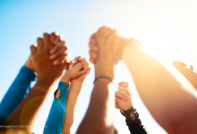 people joining hands