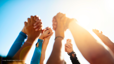 people joining hands