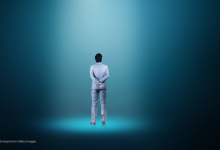 man standing in empty space